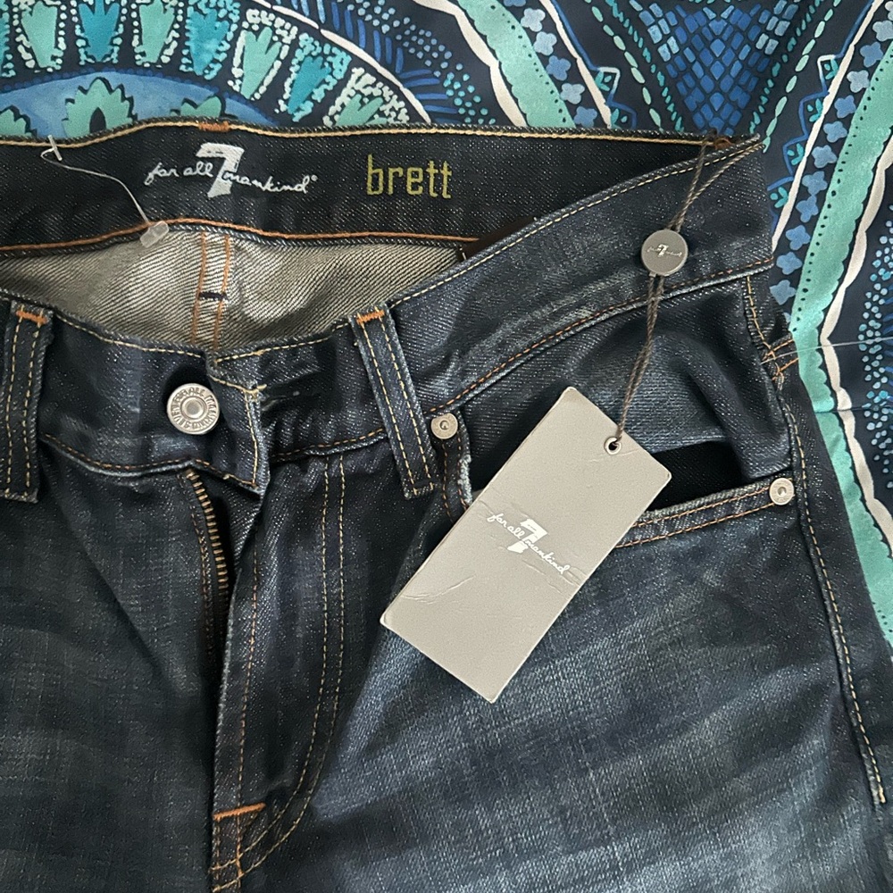 7 For All Mankind Men's Brett Dark Indigo Jeans